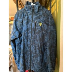 Mens Camo Jacket Full Zip Hooded Windbreaker Raincoat‎ Outdoor Active Wear